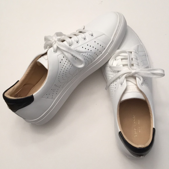 kate spade Shoes - NEVER WORN KATE SPADE leather white sneakers